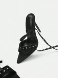 Buy SHEIN ICON Studded Strappy Stiletto High Heel Sandals With Open Toe in Pakistan
