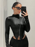 Buy SHEIN ICON Zip Up Asymmetrical Hem Tee in Pakistan