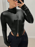 Buy SHEIN ICON Zip Up Asymmetrical Hem Tee in Pakistan