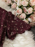 Buy SHEIN LUNE Cross-Wrap Thigh High Slit Cinched Floral Dress For Women Burgundy Color Women Outfit in Pakistan