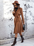 Buy SHEIN LUNE Lapel Neck Belted Slant Pocket Coat in Pakistan