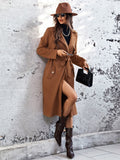 Buy SHEIN LUNE Lapel Neck Belted Slant Pocket Coat in Pakistan