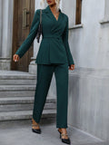Buy SHEIN LUNE Lapel Neck Pleated Detail Blazer & Pants in Pakistan