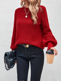 Buy SHEIN LUNE Mock Neck Lantern Sleeve Sweater in Pakistan