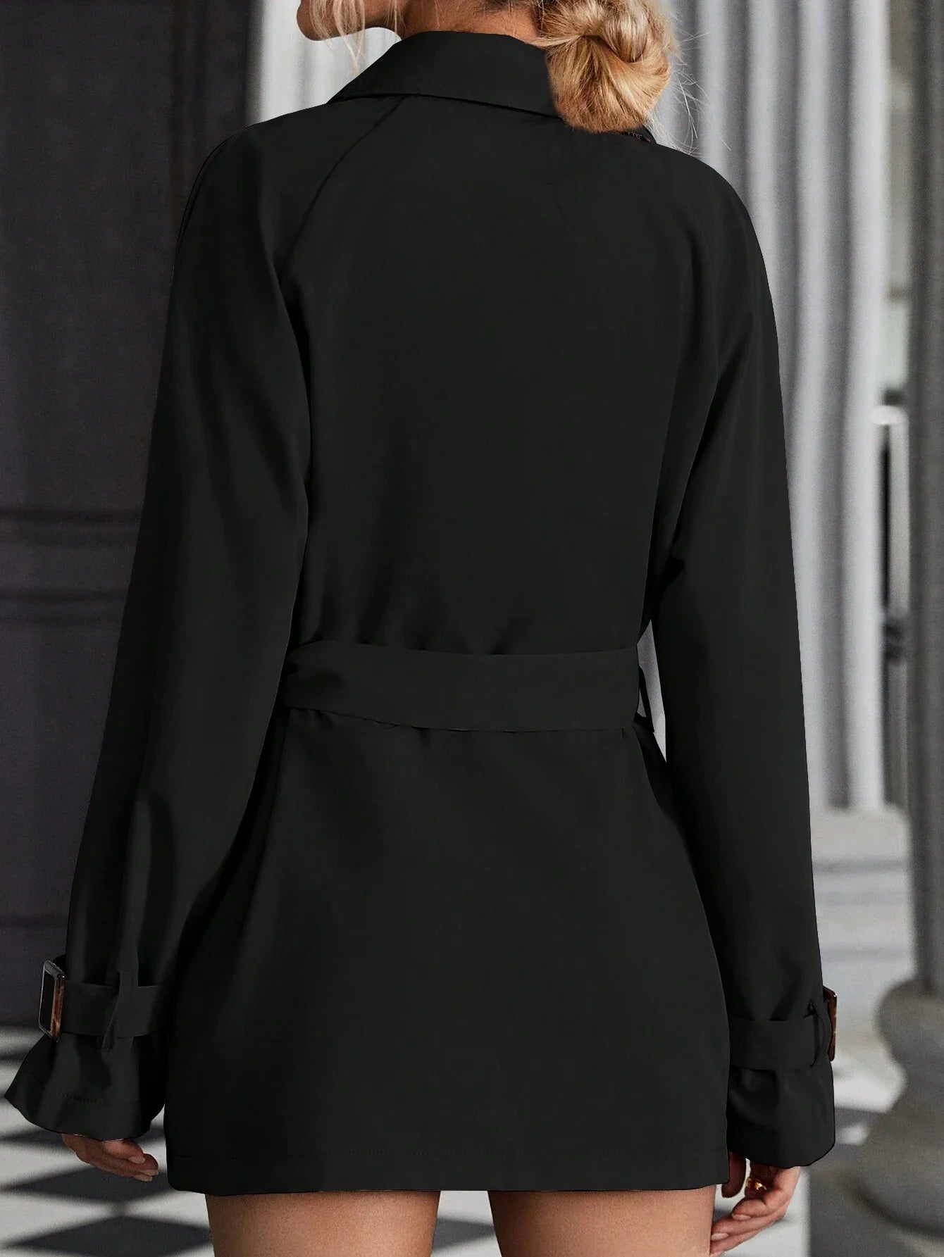 Buy SHEIN LUNE Raglan Sleeve Double Breasted Belted Trench Coat in Pakistan