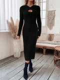 Buy SHEIN LUNE Ruched Twist Front Cut Out Sweater Dress in Pakistan