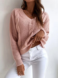Buy SHEIN LUNE Solid Cable Knit Sweater in Pakistan