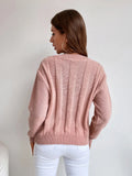 Buy SHEIN LUNE Solid Cable Knit Sweater in Pakistan