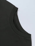 Buy SHEIN LUNE Women's Round Neck Short Sleeve Solid Color Casual Simple Fitted Blouse in Pakistan