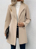 Buy SHEIN LUNE Women's Single-breasted Long Sleeve Woolen Coat in Pakistan