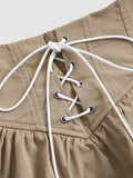 Buy SHEIN MOD Lace Up Front Flare Skirt in Pakistan
