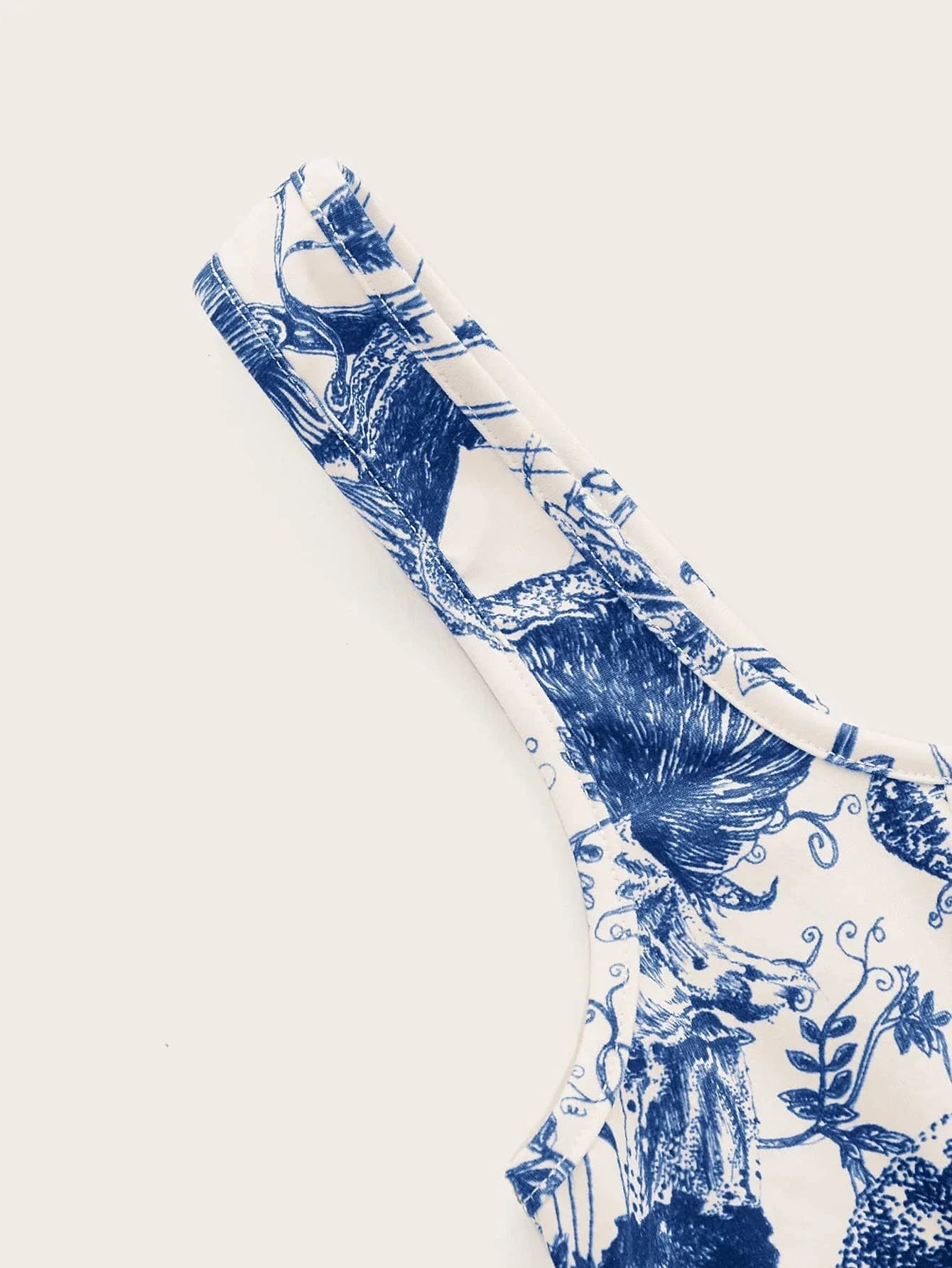Buy SHEIN MOD Plant Print Lettuce Trim Bodycon Summer Tank Top in Pakistan