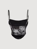 Buy SHEIN MOD Ruched Front Vintage Print Autumn Retro Cami Top in Pakistan