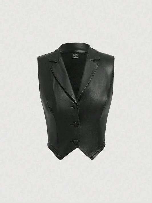Buy SHEIN MOD Solid Button Front Vest Jacket Without Shirt in Pakistan