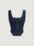 Buy SHEIN MOD Square Neck High-low Hem Tank Denim Top in Pakistan