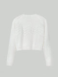 Buy SHEIN MOOSTA Chevron Pattern Raglan Sleeve Crop Sweater in Pakistan