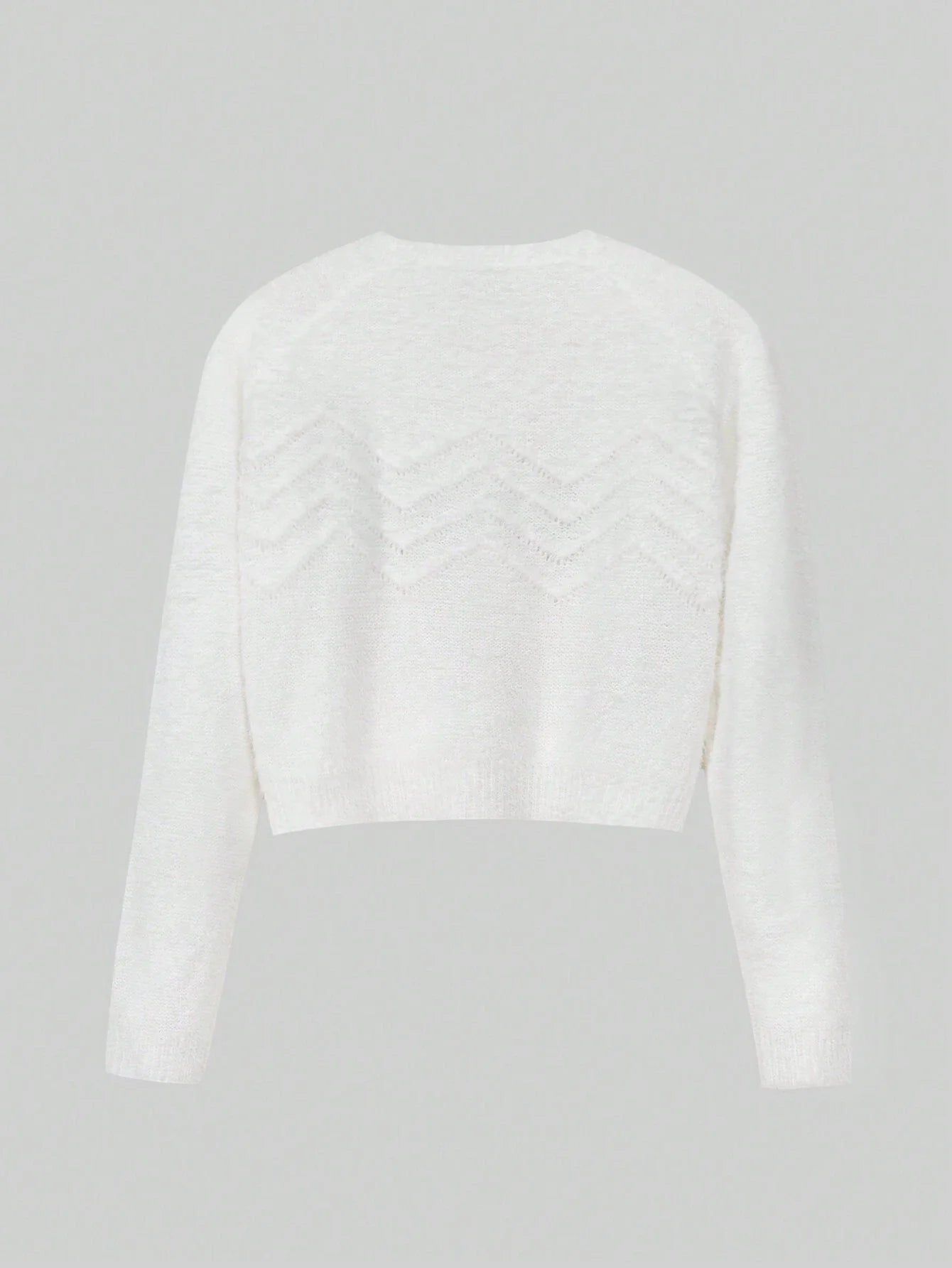 Buy SHEIN MOOSTA Chevron Pattern Raglan Sleeve Crop Sweater in Pakistan