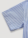 Buy SHEIN MOOSTA Striped Cropped Relaxed Casual Women Oversized Cuffed Sleeve Blouse, Linen Texture in Pakistan