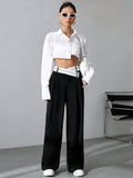 Buy SHEIN MOOSTA Women's Color Block Wide Leg Pants in Pakistan