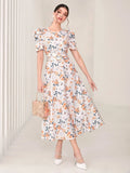 Buy SHEIN Modely Floral Print Puff Sleeve Dress in Pakistan