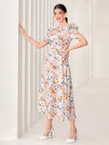 Buy SHEIN Modely Floral Print Puff Sleeve Dress in Pakistan