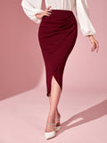Buy SHEIN Modely Ruched Tulip Hem Skirt in Pakistan
