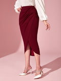 Buy SHEIN Modely Ruched Tulip Hem Skirt in Pakistan