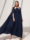 Buy SHEIN Modely Solid Color Casual Halter Neck Dress And Open Front Coat in Pakistan