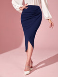 Buy SHEIN Modely Solid Tulip Hem Skirt in Pakistan