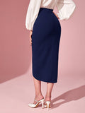 Buy SHEIN Modely Solid Tulip Hem Skirt in Pakistan