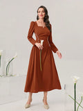 Buy SHEIN Modely Sweetheart Neck Puff Sleeve Ruched Front Formal Dress in Pakistan