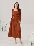 Buy SHEIN Modely Sweetheart Neck Puff Sleeve Ruched Front Formal Dress in Pakistan