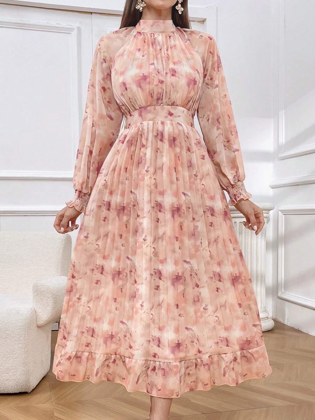 Buy SHEIN Modely Women Fashionable Floral Print Elegant Versatile Dress in Pakistan