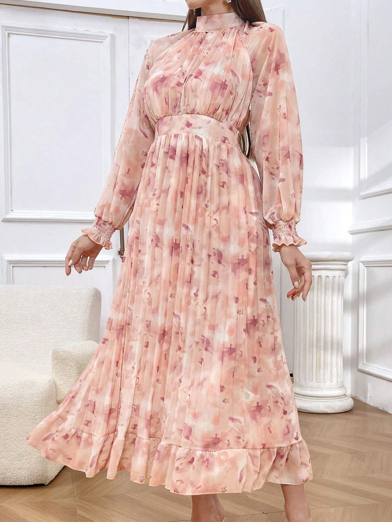 Buy SHEIN Modely Women Fashionable Floral Print Elegant Versatile Dress in Pakistan
