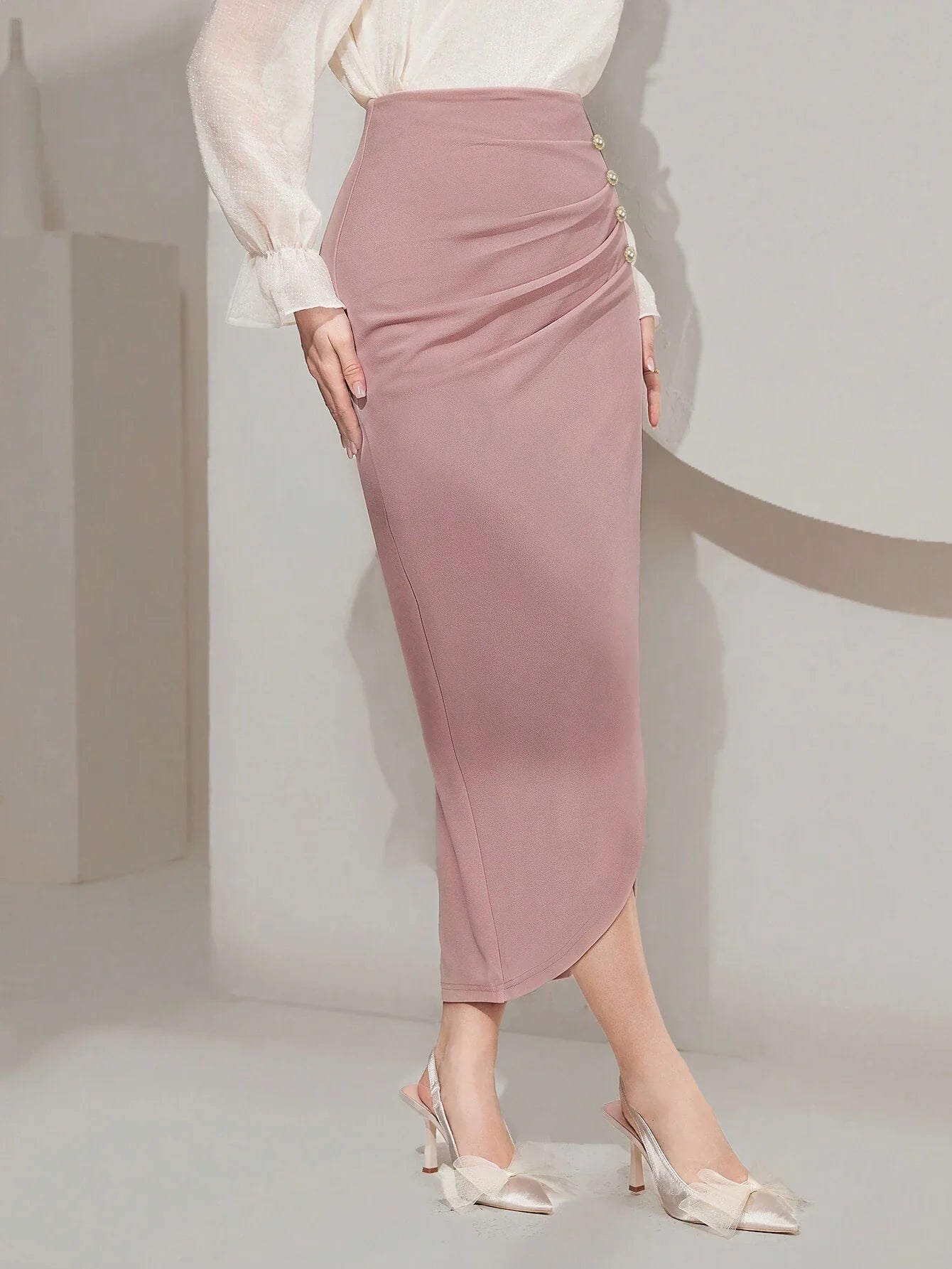 Buy SHEIN Modely Women's Elegant Wrap Design Skirt in Pakistan