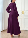 Buy SHEIN Modely Women's Solid Color Simple Daily Long Sleeve Dress Party Elegant Evening Long Sleeve Maxi Dress in Pakistan