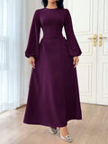 Buy SHEIN Modely Women's Solid Color Simple Daily Long Sleeve Dress Party Elegant Evening Long Sleeve Maxi Dress in Pakistan