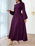 Buy SHEIN Modely Women's Solid Color Simple Daily Long Sleeve Dress Party Elegant Evening Long Sleeve Maxi Dress in Pakistan