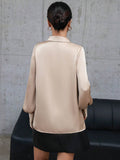 Buy SHEIN Modichic Solid Color Long-sleeved Shirt With Hollow Button Placket On The Front in Pakistan