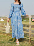 Buy SHEIN Mulvari Ditsy Floral Print Shirred Dress in Pakistan