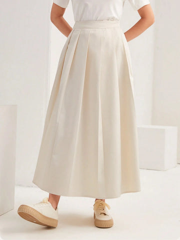 Buy SHEIN Mulvari Solid Pleated Skirt in Pakistan