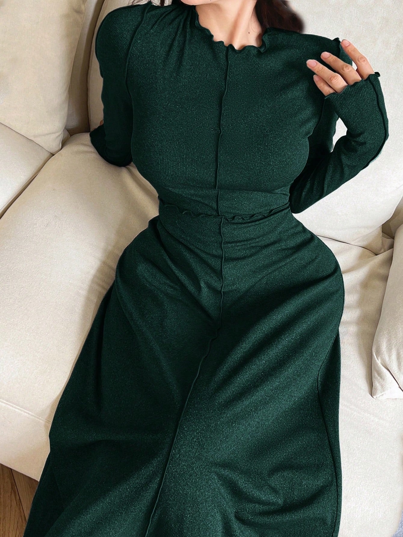Buy SHEIN Mulvari Women Elegant Solid Color Long Dress, Autumn in Pakistan