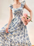 Buy SHEIN Mulvari Women's Fashionable Floral Print Batwing Sleeve Dress in Pakistan