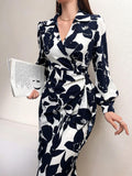 Buy SHEIN Mulvari Women's Floral Print Lantern Sleeve Dress in Pakistan