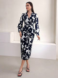Buy SHEIN Mulvari Women's Floral Print Lantern Sleeve Dress in Pakistan