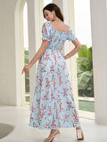 Buy SHEIN Mulvari Women's Floral Print Short Sleeve Vacation Style Dress in Pakistan