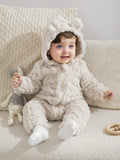 Buy SHEIN Persoplay Kids 1pc Baby Boy/Girl Fleece Hooded Jumpsuit, Warm & Comfortable, Suitable For Outdoor & Indoor Wear in Pakistan