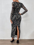 Buy SHEIN Priv̩ Allover Print Ruched Side Bodycon Dress in Pakistan