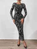 Buy SHEIN Priv̩ Allover Print Ruched Side Bodycon Dress in Pakistan