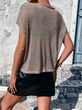 Buy SHEIN Priv̩ Batwing Sleeve Sheer Knit Top Without Bra in Pakistan